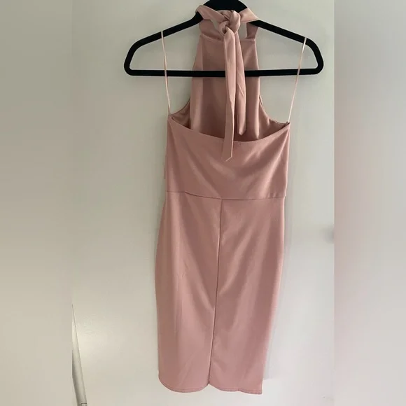 Lord & Taylor’s Quiz Dusky Frill Pink Halter Neck Frill Dress - Picture 3 of 9